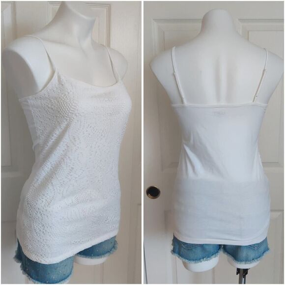 LOFT eyelet overlay white cami sz M NWT - Picture 2 of 7